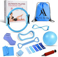 AMAVIK Pilates Kit 15-Pieces Home Workout Set with 5 Resistance Bands, Pilates Ring and Ball Set with Accessories-A Complete Pilates Set for Women to Improve Strength, Flexibility and Balance Body