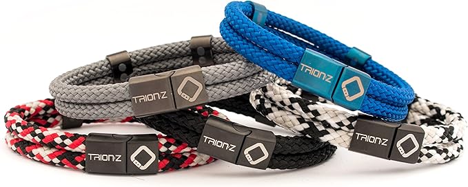 Trion:Z Zen Loop Duo Magnetic Field Therapy Wristband for Women & Men Featuring Patented ANSPO Technology (Charcoal, Large)
