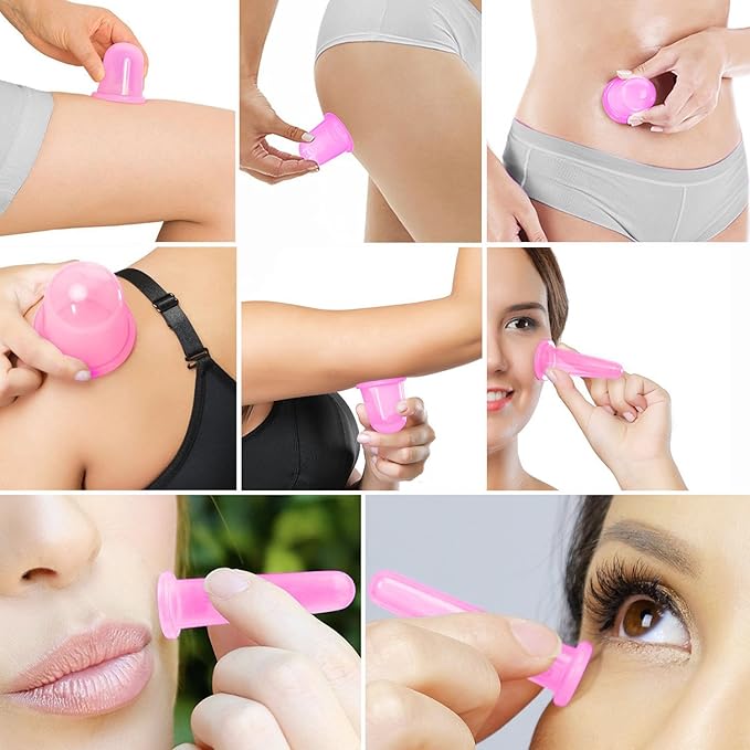 Cupping Therapy Sets 7Pcs Silicone Anti Cellulite Cup Vacuum Suction Massage Cups Facial Cupping Sets Body and Face Massager for Adults Home Use