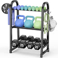 3 Tier Dumbble Rack - 360LB Capacity Adjustable Dumbbell Storage Rack Space-Saving Home Gym Weight Rack For Dumbbells And Kettlebells With Hooks (Dumbbell Rack Stand Only)