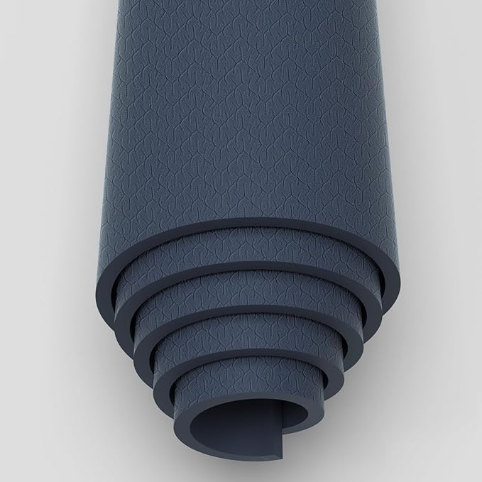 10 mm Yoga Mat 72"x26" TPE Non-Slip Exercise Mat 0.4" Thick, Easy-to-Carry Fitness Mat for Yoga, Pilates & Workout, Professional Mat, Made with Recyclable Material, Durable, Easy to Clean