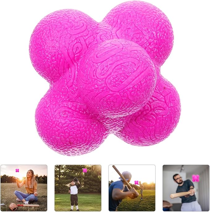 Luxshiny Hexagonal Reaction Ball Agility Training Ball 7cm Purple High Difficulty Reflex Speed for Indoor Sports