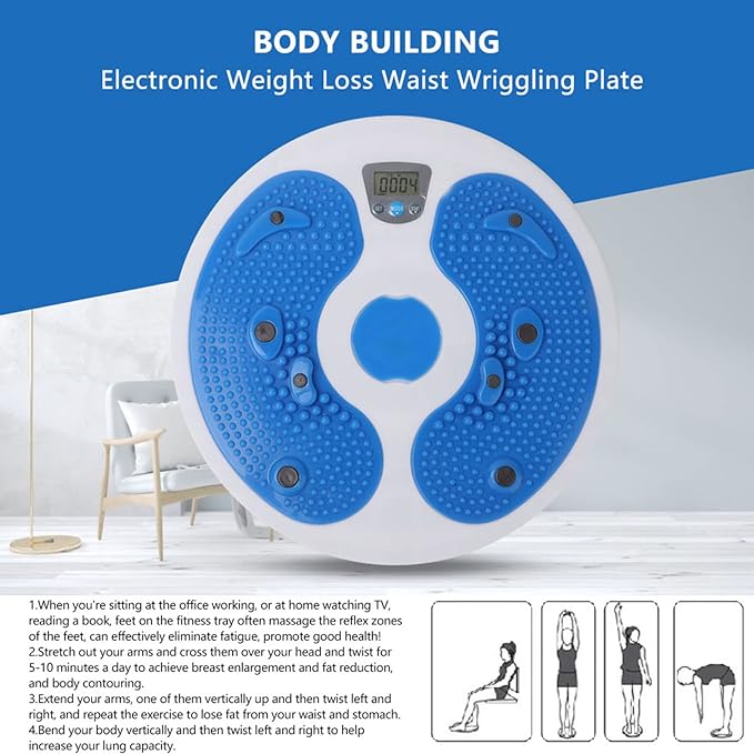 Rotating Balance Board with Magnetic Twisting Disc for Waist, Ankle and Body Exercise, Aerobic Fitness Training Equipment
