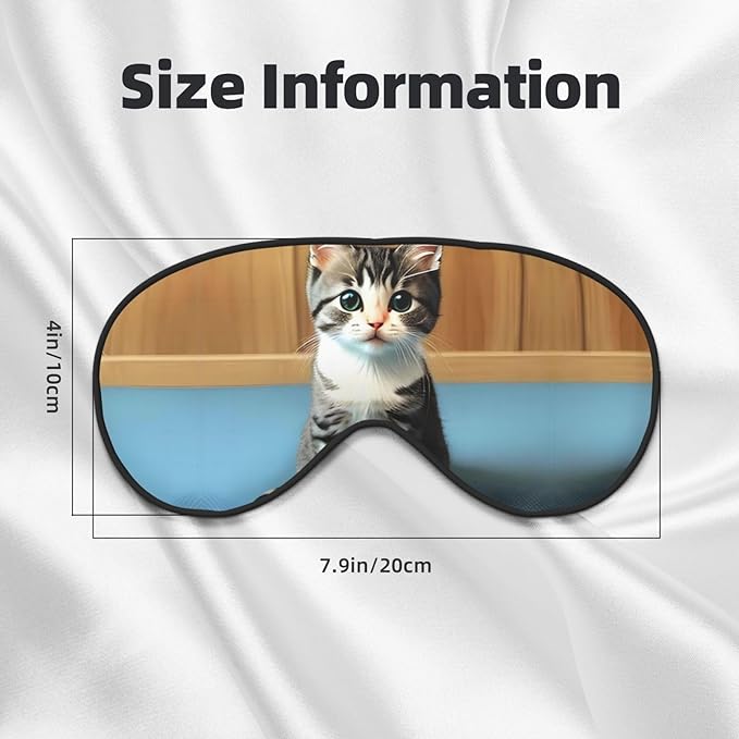 Bedroom Kitten Head-Mounted Double-Sided Light-Blocking Sleeping Eye mask to Protect Eyes and Relieve Eye Fatigue, 1 Count (Pack of 1)