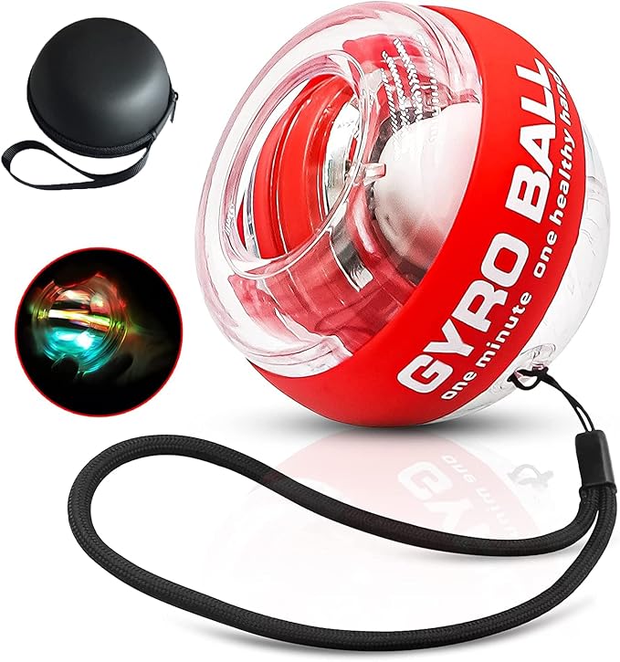 Auto-Start Wrist Power Gyro Ball with LED Lights, Wrist Strengthener and Forearm Exerciser for Stronger Arm Fingers and Muscle