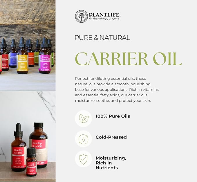 Plantlife Avocado Carrier Oil - Cold Pressed, Non-GMO, and Gluten Free Carrier Oils - for Skin, Hair, and Personal Care - 4 oz