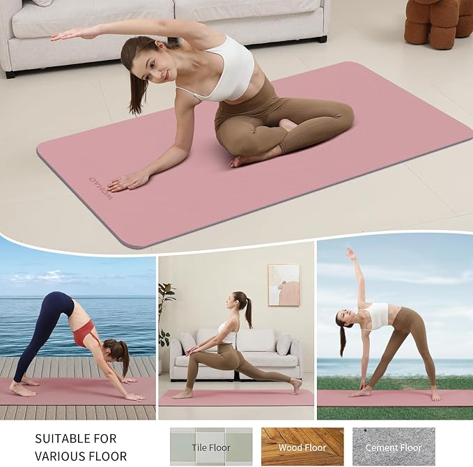 Extra Thick 8mm Yoga Mat, 72"x28" Non Slip Exercise Mat, Reversible 2-Sided Dual Color Premium POE Material, with Carrying Strap for Yoga, Pilates, Home Gym