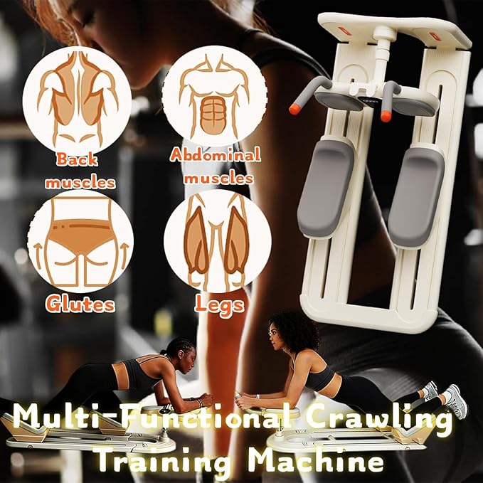 Crawling Training Machine Spine Twist & Stretch Trainer Effective Waist & Spine Workout, 3 Adjustable Height LED Counter 230kg Capacity,Detachable,for Full-Body Workout