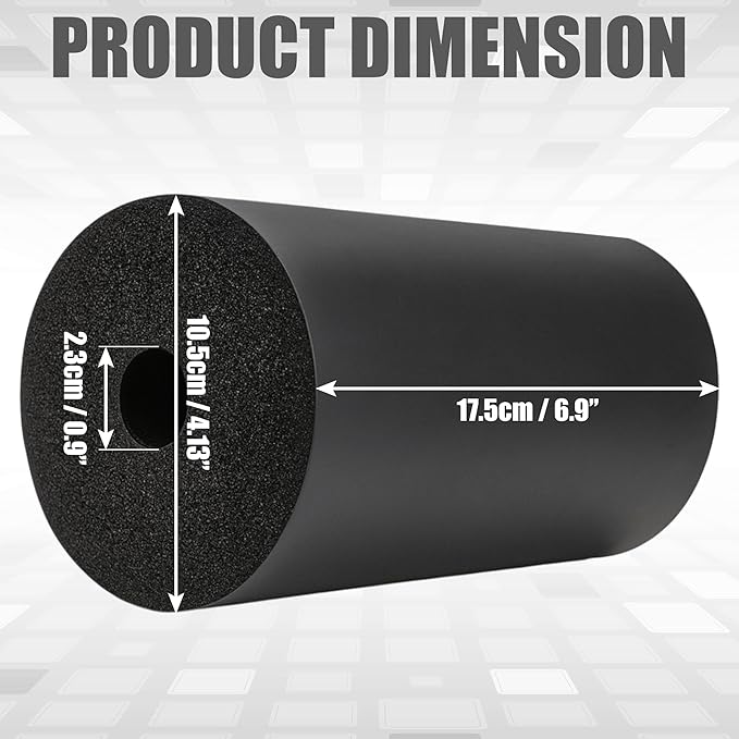 2Pcs Leg Extension Pad Replacement 7 Inch Foot Foam Roller for Weight Bench, PEC Deck, PU High Density Sponge Cover for Home Gym Workout Legs Training Accessories Used for Inversion Table Sit Ups Tube