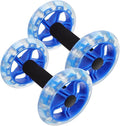 Twin-wheel Fitness Wheel Ab Roller with Sturdy Frame for Core Strengthening and Tummy Shaping Workout, Blue Exercise Device Suitable for Home Gym and Weight Loss Training