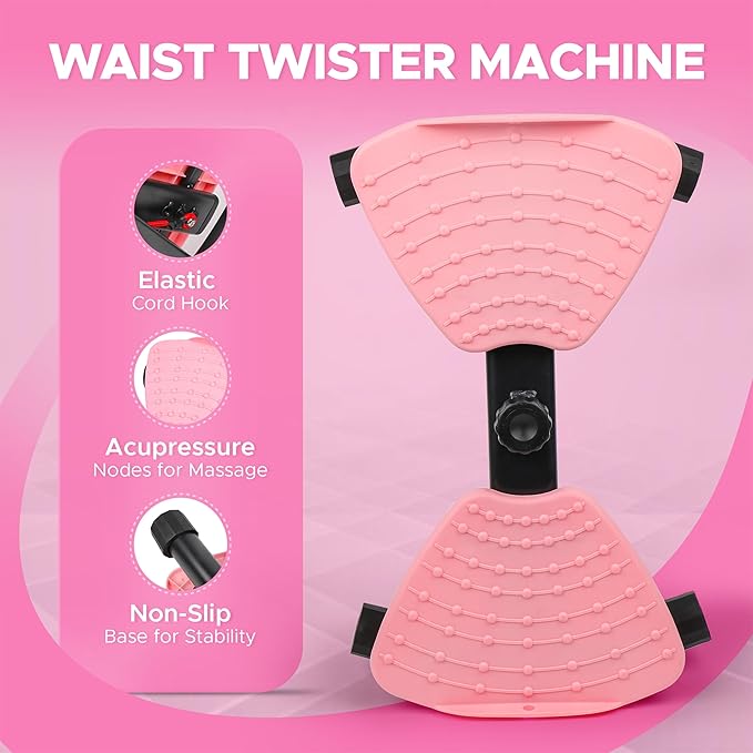 Waist Twister Machine – Waist Sculptor & Twist Exercise Machine for Abs Workout | Noiseless Ab Twister Board, Waist Twist Machine | Heavy-Capacity Anti-Slip Twist Board with Storage Bag