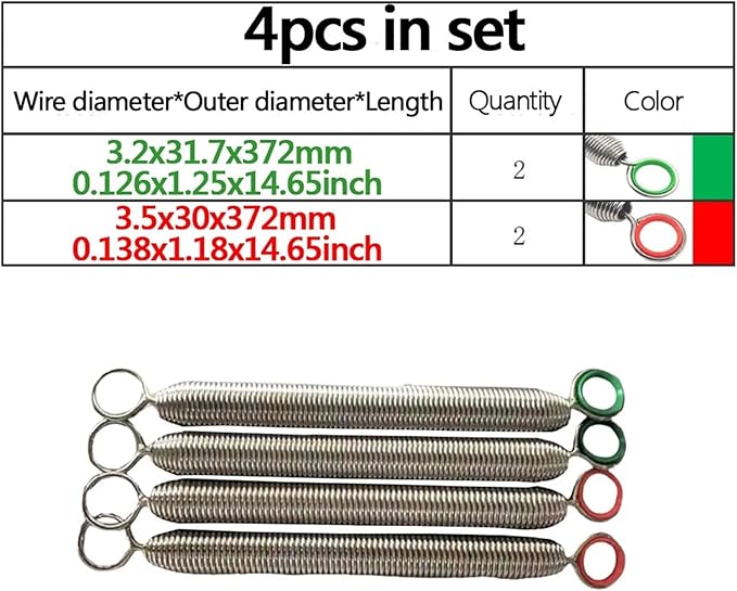 Pilates Pro Chair Springs 4pcs in Set Pilates Reformer Pilate Equipment Accessories Stability Chair Yoga Wire Steel Tension Springs