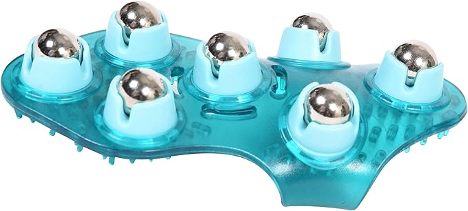 BioSwiss Massage Glove with Steel Roller Balls, Handheld Full Body Massager for Back, Neck, Shoulders, and Legs