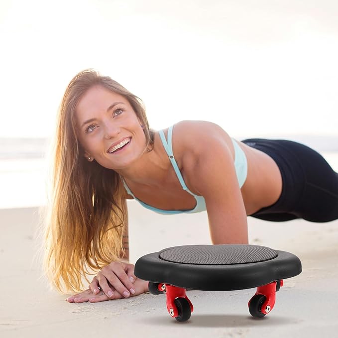 BESPORTBLE Ab Roller Wheel for Abs Core Trainer with Five Flower-shaped Sliding Discs, Portable Black Abdominal Exercise Equipment for Home and Gym Core Workout