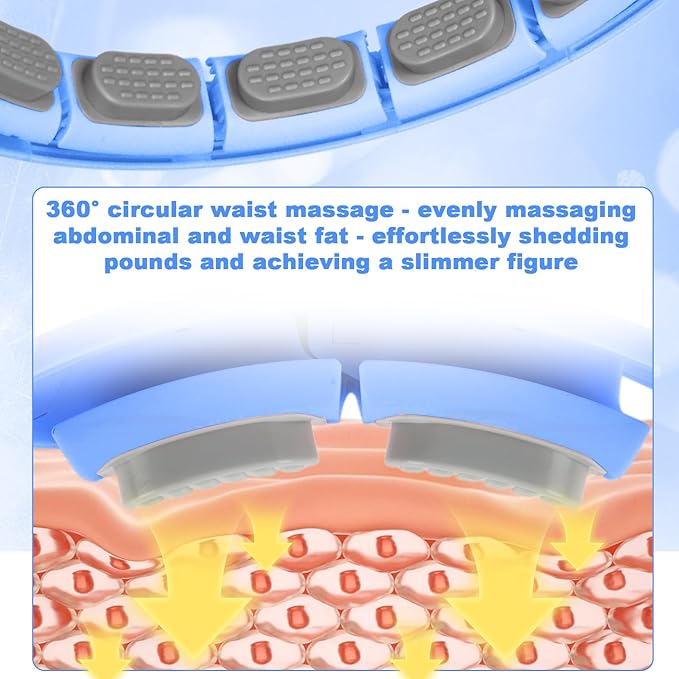 Smart Silent Weighted Fitness Hoop with Counter, Adjustable 30"-50" Infinite Exercise Hoop - A Spinning Hoop for Waist & Adult Weight Loss, Includes Tape Measure & Backpack for Women & Beginners