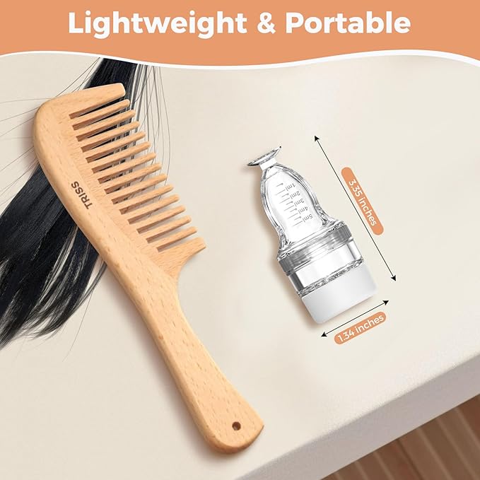 Minoxidil Applicator,Mess-Free Hair Oil Applicator with Rollerball Comb, Precise Way to Apply Hair Oils on Scalp,with Visible Scalp Applicator Bottle Dedicated to Minoxidil,Mini Scalp Oil Applicator