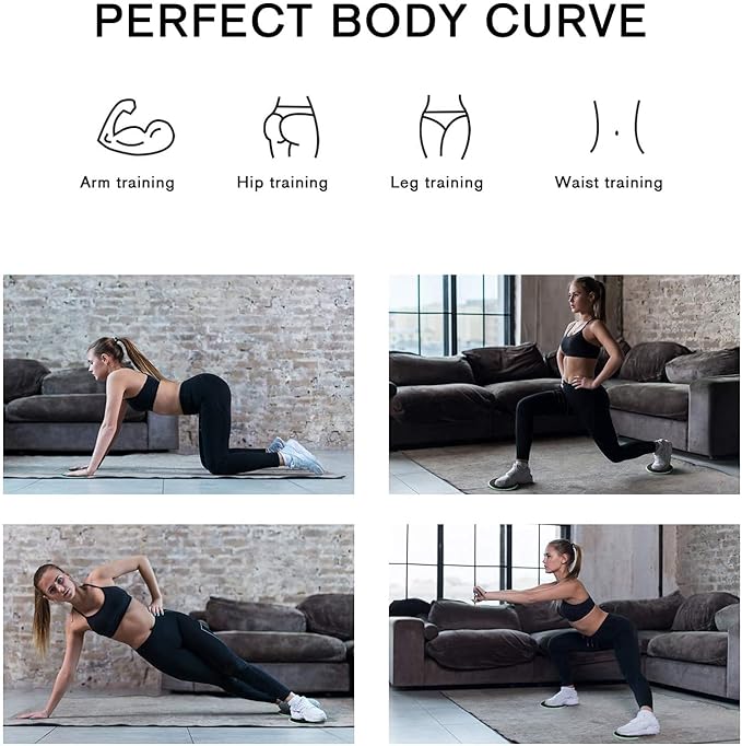 Dual Core Sliders,Core Exercise Gliding Discs Sportz Sliders for Working Out Compact Core Gliders for Home Gym Dual Sided Disks Used on Carpet or Hard Floors