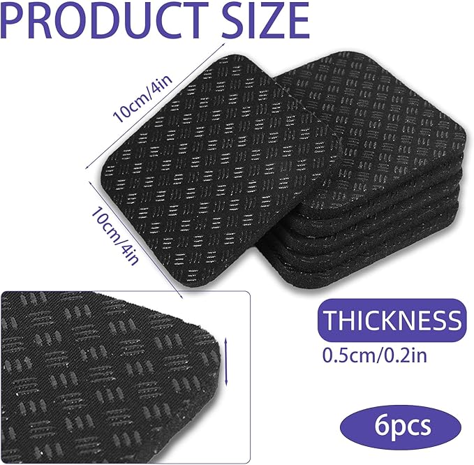 6pcs Treadmill Mat Pads, 4x4 Inch High Density Silicone Treadmill Mat for Carpet Floors Double-Sided Anti-Slip Exercise Equipment Mat Treadmill Vibration Pads for Most Fitness Equipment