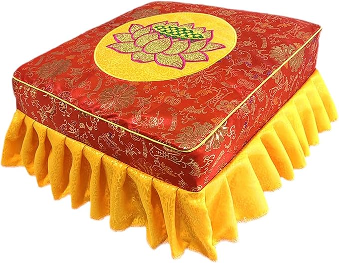 Kneeling Stool Floor Seat with Detachable Washable Cover for Adults Nonslip Meditation Bench Tatami Seat for Yoga Prayer Home 18.50x18.50x9.84inch- Red Set