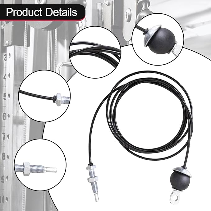 pistro Gym Replacement Cable Steel Wire Rope 6mm Thick Strength Training Cord Pulley System Attachment for Workout Fitness Equipment- 6M