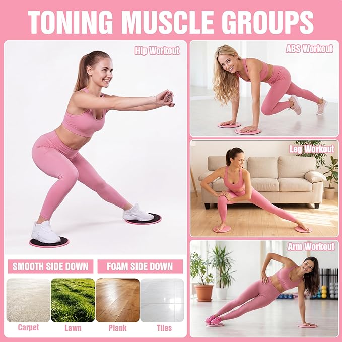 Pilates Kit with Foldable Yoga Mat, Portable Home Workout Pilates Equipment, Lightweight Pilates Set for Travel & Small Spaces,14.5" Pilates Ring and Ball, Resistance Bands & Core Sliders, Pink