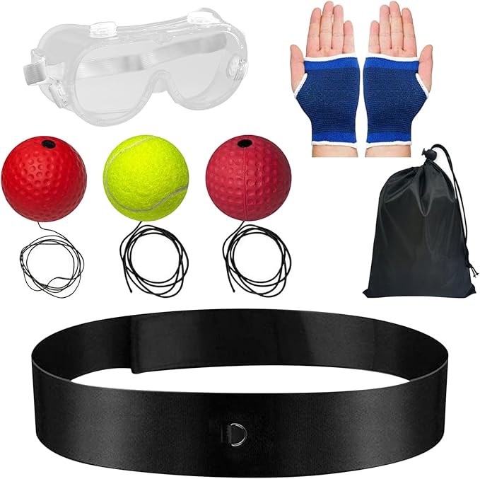 PUCHEN Box Bollen, Box Ball Game, Boxing Reflex Ball, Boxing Ball with Headband Punching Balls Equipment for, Reaction Speed,Agility, Punching Speed, Fight Skilland Hand Eye Coordination Training