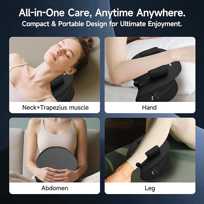 Neck Massager Pillow, Neck and Shoulder Relaxer with Heat, 3 Modes and Strengths, Neck Massager for Pain Relief Deep Tissue, Remote Control, Gift for Women Men Parents Christmas,Black