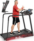 Redliro Walking Treadmill for Seniors Foldable - 400 Lb Capacity Senior Treadmill with Front & Long Handrails, 0%-2% Incline Home Recovery Fitness Exercise Machine for Elder, 47.6” Long Belt