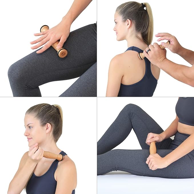 Body Back Wooden Foot Roller and Foot Star® Massager Ball Bundle Plantar Fasciitis Relief