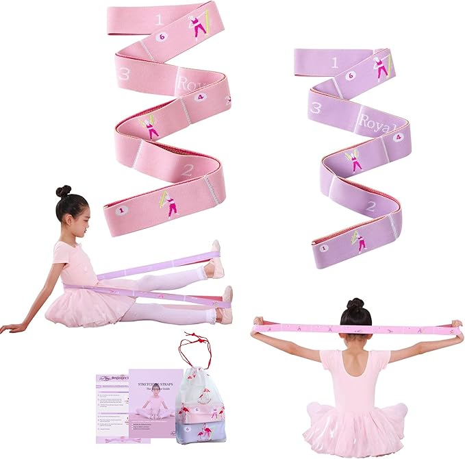 Yoga Stretch Strap with Loops - Streching Strap for Physcial Thearpy, Pilates & Flexibility Training - Exercise Strap for Hamstring, Leg Streching & Rehab - Kids & Adults