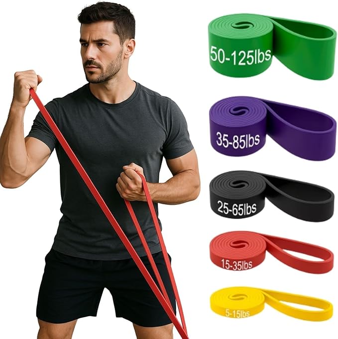 5 Pcs Professional Resistance Bands. Latex-Free, Elastic Band, Work Out Bands, Stretch Bands for Working Out Women or Men, Exercise Bands Set for Physical Therapy, Yoga, Pilates