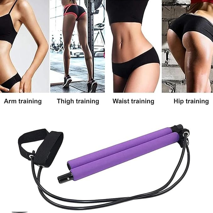 Pilates Sculpting Bar - Pilates Bar Kit, Elastic Fusion Bar Pilates Stretch | Easy Installation Pilates Resistance Bar, Multifunctional Pilates Training Bar, Portable Fitness Supplies for Yoga