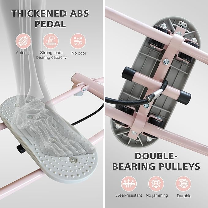 Ski Machine, Simulated Ski Trainer, Adjustable Height Ski Machine Exercise Equipment for Leg Pelvic Floor Muscle Workout, Fun Cardio Fitness Equipment for Home Full Body Workout