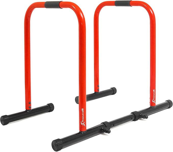 ProsourceFit Dip Stand Station, Heavy Duty Ultimate Body Press Bar with Safety Connector for Tricep Dips
