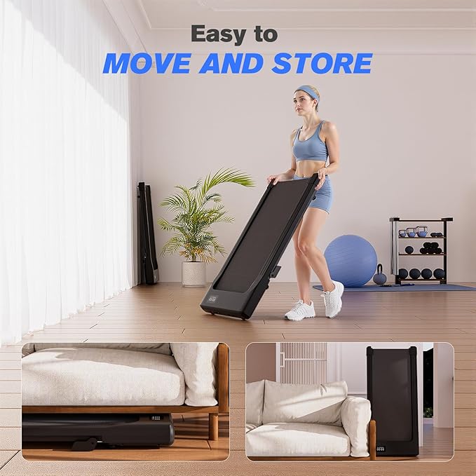 Walking Pad, 6% Walking Pad with Incline, No-Assembly Walking pad Treadmill with APP and Remote Control, LED Display, 2.5 HP Quiet Under Desk Treadmills, 300 lbs Capacity
