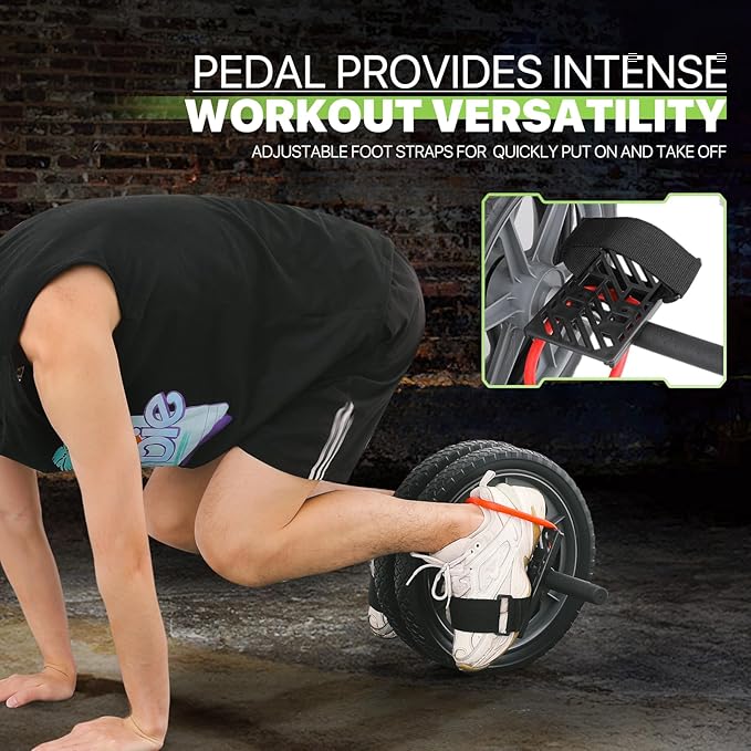 Ab Roller Wheel with Non-Slip Handle, Home Gym Fitness Equipment for Abdominal Core Workout, Ab Roller for Men & Women, Supports Up to 330 lbs, Black