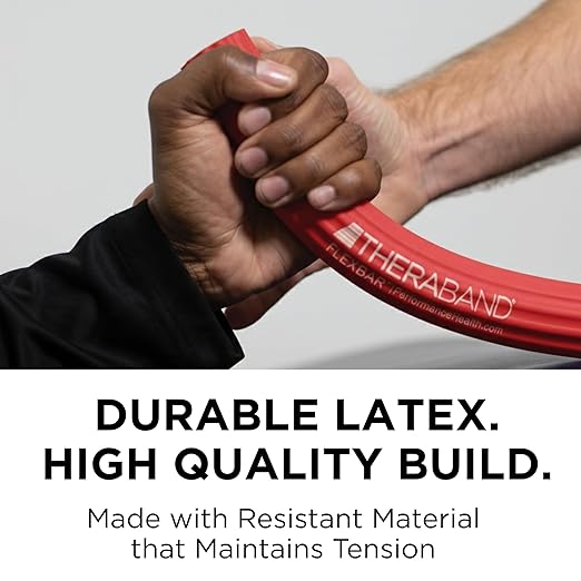 THERABAND FlexBar, Red, Light Level, Therapy Bar, Hand & Wrist Strength, Tennis & Golfer’s Elbow, Tendonitis, Rehab Tool for Grip Training and Protection from Aches, Retail Packaging