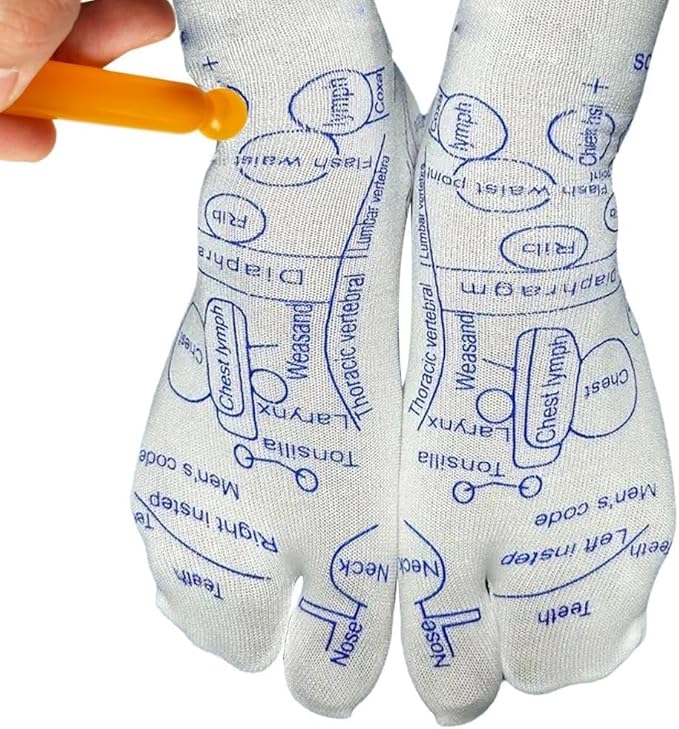 White Reflexology Socks Set,Reflexology Socks with Trigger Point Massage Tool, Acupoint Socks Set, Massage Tools and Equipment