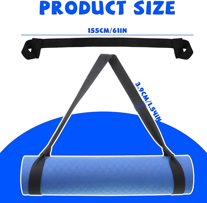 Black Yoga Mat Carrier, Multi-purpose Strap for All Mat Sizes, Easy-Cinch Yoga Mats Holder for Carrying and Organizing, Adjustable Straps Hands-Free - (Mat Not Included)