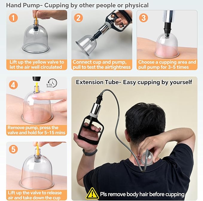 Cupping Kit for Massage Therapy Set with Pump 24 Massage Cups for Cellulite Reduction Muscle Back Pain Relief