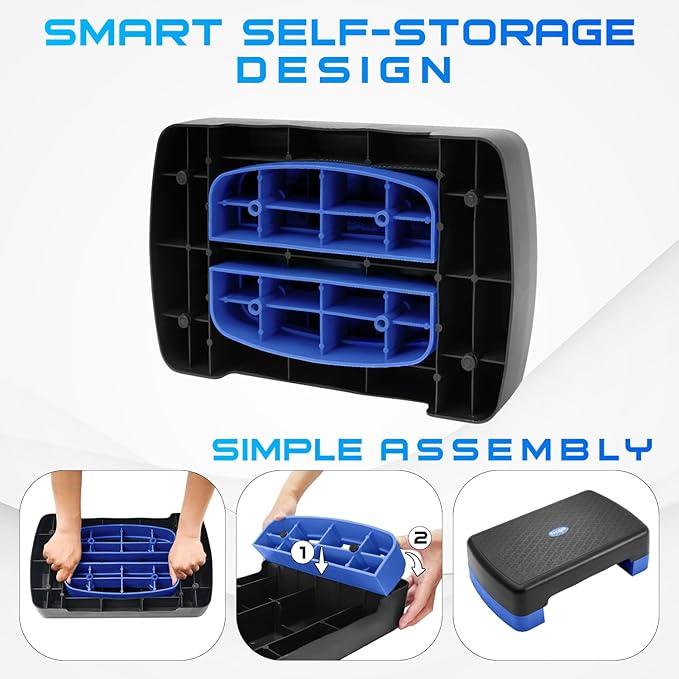 Yes4All Aerobic Exercise Step Platform, Exercise Stepper with Risers for Cardio and Strength Training, Workout Stepper for Home Gym