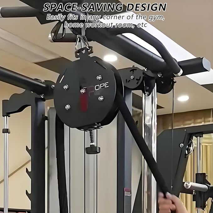 Suspension Pulley Cable Machine,0-66 lb Resistance Adjustment,Travelers Infinity Rope Trainer,14Ft Closed-Loop Rope,for Hotel Room Workouts