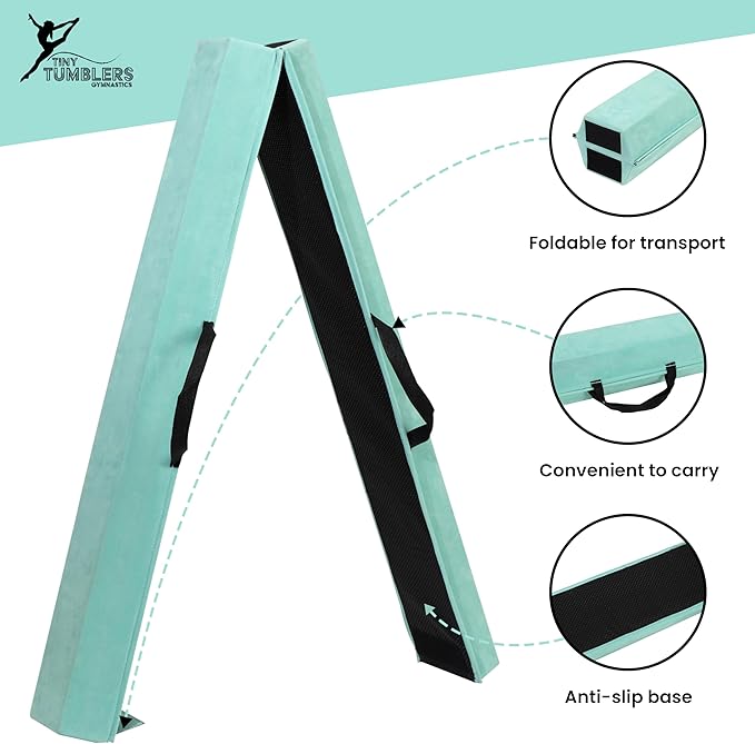 Artistic Gymnastics Beam for Home - 210/240/270/300 - Amazing Balance Equipment for Kids at Home - Faux Suede, High Density EVA Foam - Carrying Straps