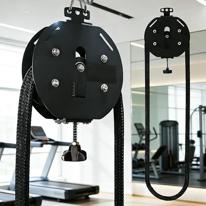 Suspension Pulley Cable Machine,0-66 lb Resistance Adjustment,Travelers Infinity Rope Trainer,14Ft Closed-Loop Rope,for Hotel Room Workouts