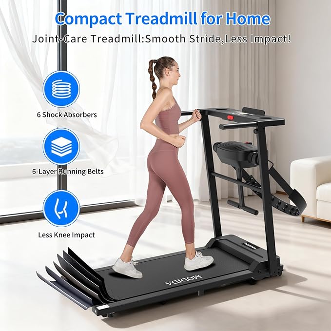 3 in 1 Walking Pad Treadmill with Handle | 1.5HP Under Desk Treadmill for Home Office | Foldable Compact Walking Jogging Running Machine | 220LBS Capacity, ≤45dB Quiet Treadmill