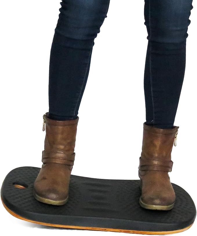 Balance Board for Standing Desks | Bentwood Frame with Comfortable Padding makes the perfect Anti Fatigue Mat or Floor Comfort Mat at your Stand Up Desk (Black, 20" Wide)