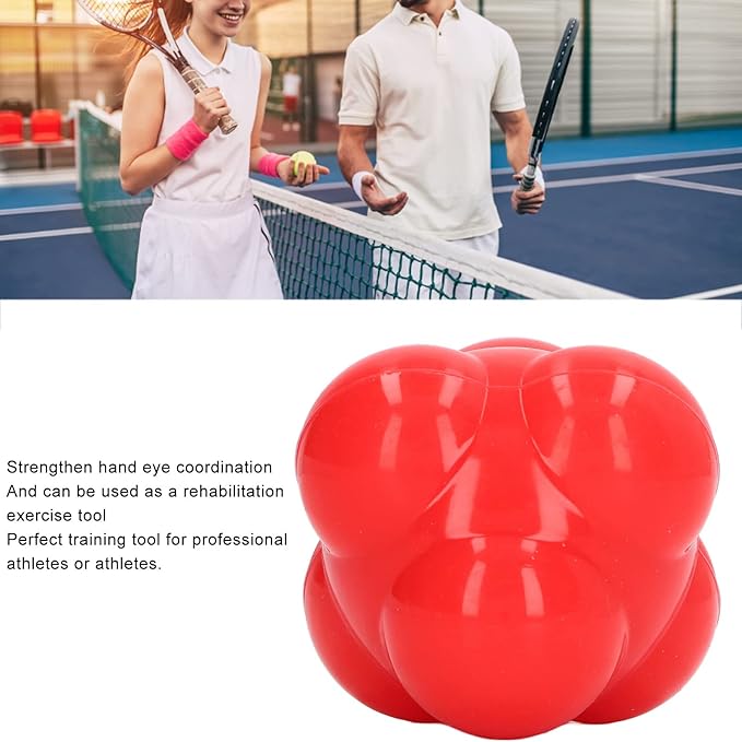 Reaction Ball, Rubber Bright Color Hex Reaction Trainer Ball for Basketball, Tennis and Other Competitive Sports