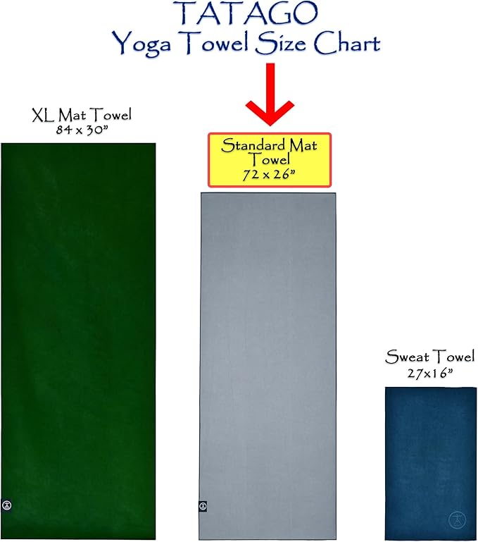 Tatago Yoga Mat Towel Non Slip for Hot Yoga. Our Hot Yoga Towel is Thicker, More Absorbent, and a Perfect Hot Pilates Mat Towel. 400GSM Microfiber Quick-Dry!