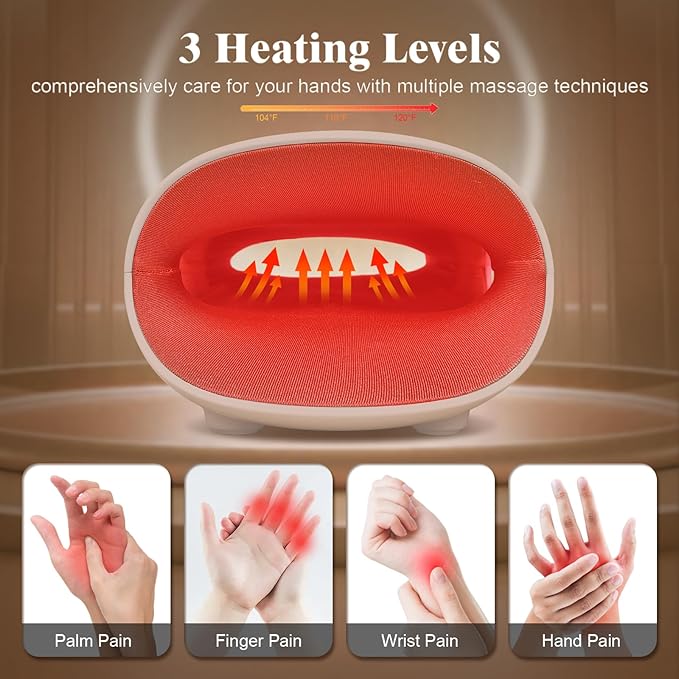 Hand Massager, 9 Modes 9 Intensities Hand Massage, Cordless Hand Massager for Arthritis and Carpal Tunnel, Mother's Day Gift for Mother's Day, Women Men Parents, Pink