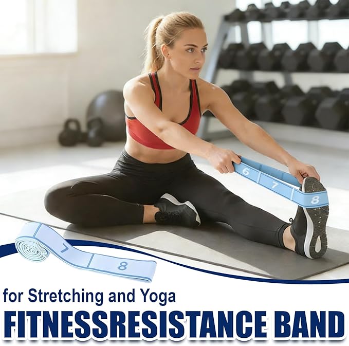 Fitness Resistance Band for Stretching and Yoga, Number Resistance Band with Handle, Adjustable Leg Stretcher Bands, Multifunction Elastic Stretch Band for Full Body Stretching Shaping